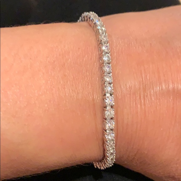 14k gold plated 3mm Tennis Bracelet 7.5 inches - Picture 3 of 10